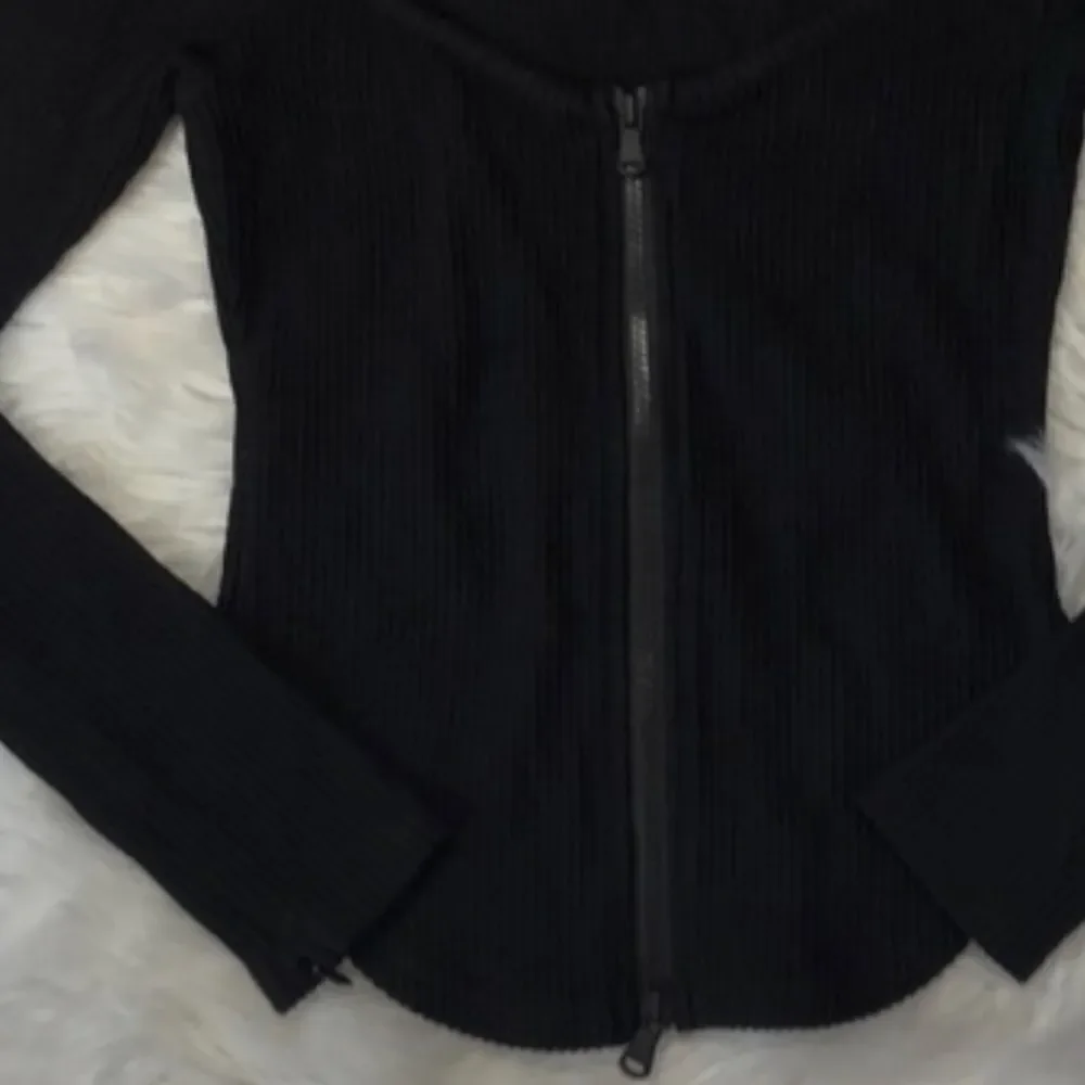 Good American Plus Size Dramatic Zip Ribbed Scoop Square NECK Black 3X NWT - Picture 3 of 12